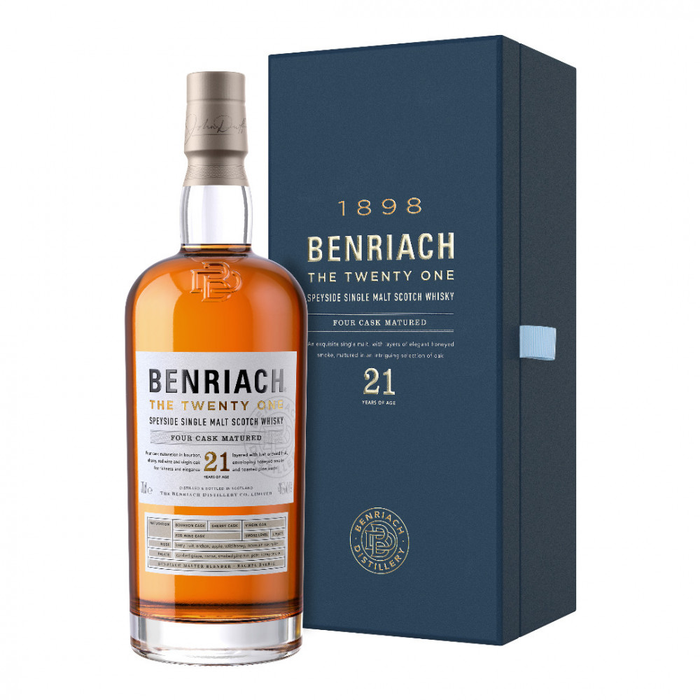 viskijs BENRIACH The Twenty One 21 Years Old Speyside Single Malt Whisky 46.0%