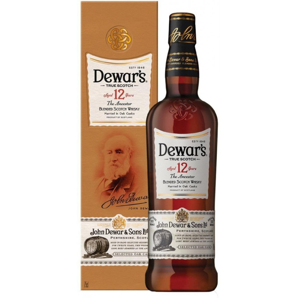 viskijs DEWAR'S 12 Years Old Scotch Whisky 40.0%